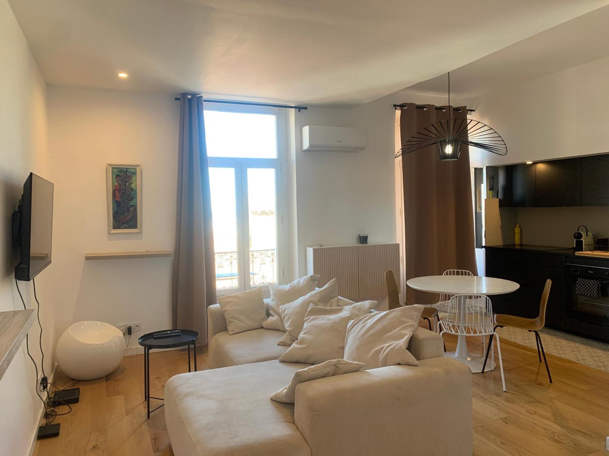 La Grande Bleue Deux Chambres Vue Mer Sete Bagian luar foto
